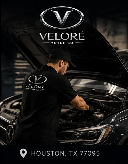 VELORÉ mechanic working under the hood in the Houston shop